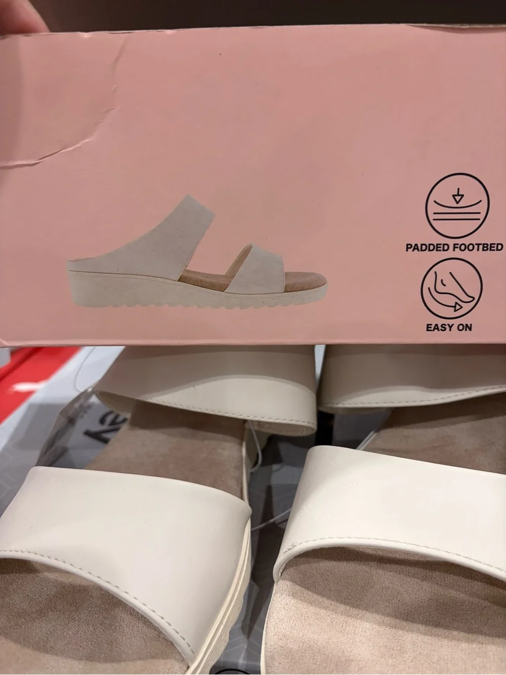 Kensie Cream Double-Strap Slide Sandals for Women new